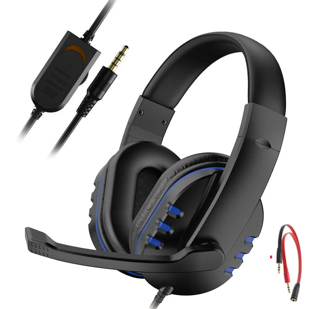 Gaming Headset 3.5Mm Wired Over-Head Gamer Headphone with Microphone Volume Control Gamer Earphone Headset for Xbox PS4 PC