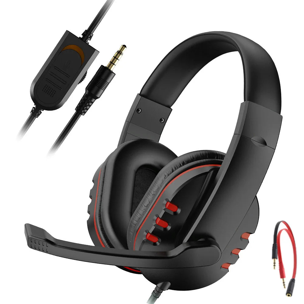 Gaming Headset 3.5Mm Wired Over-Head Gamer Headphone with Microphone Volume Control Gamer Earphone Headset for Xbox PS4 PC