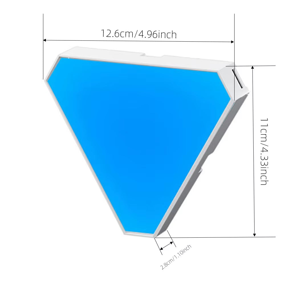 RGB LED Triangular Wall Lamp – Smart Gaming & Ambient Decoration Light, WiFi & Bluetooth, USB 5V